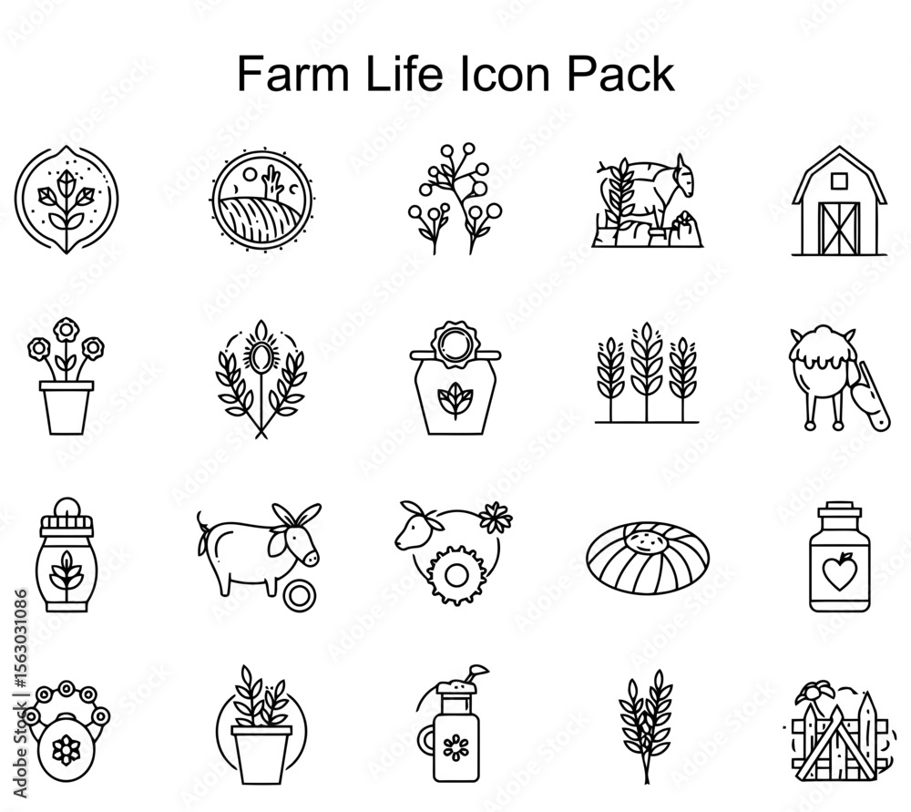 Obraz premium Farm Life Icon Pack