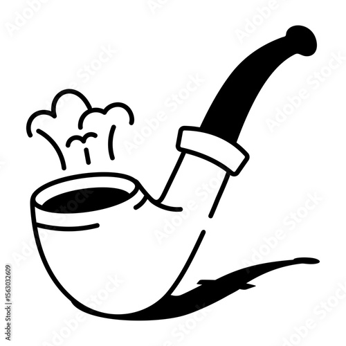 A sketchy style icon representing a smoke pipe 
