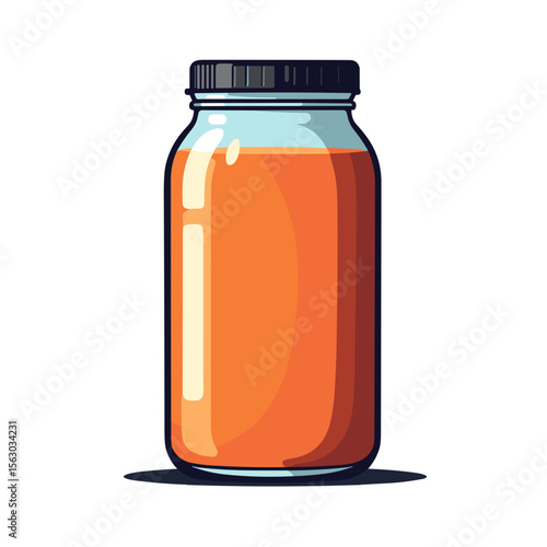 Bold detox smoothie jar illustration, energy and health concept