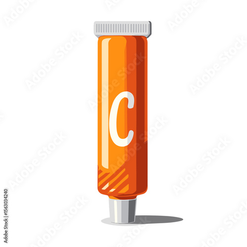 Vibrant vitamin C effervescent tube illustration, energy and health