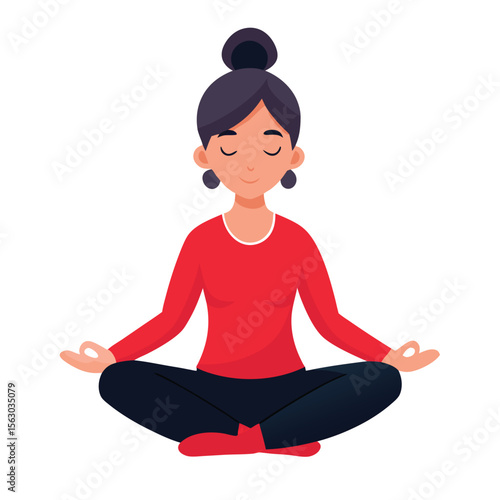 Yoga woman meditating in a lotus pose, a healthy lifestyle choice for fitness, relaxation, and body wellness
