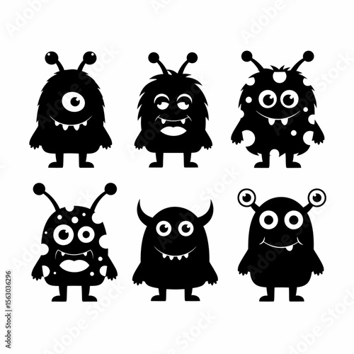 Cute Monster Vector Set Adorable Cartoon Monster Vector Illustrations