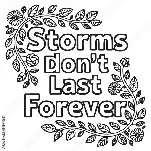 Storms Don't Last Forever | Encouragement Quote Coloring Page
