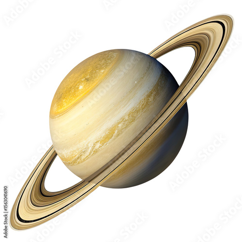  Saturn Planet with Rings Isolated on Transparent Background
