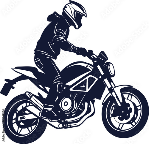 A motor bike rider riding fast in a cornering way