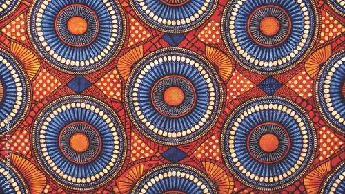 African print fabric pattern seamless Background
