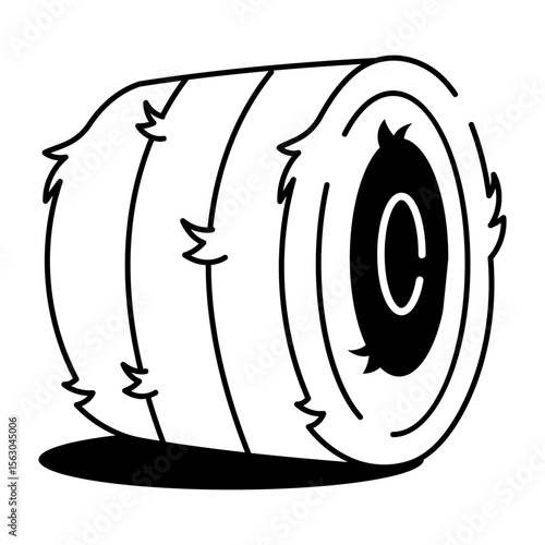 A hand drawn icon representing a hay bay stack
