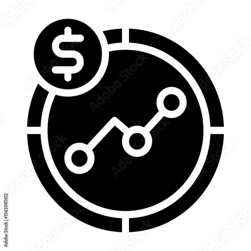 Customer Penetration Curve Vector Glyph Icon Design