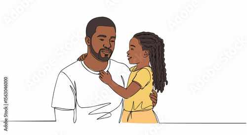 A heartwarming moment of connection between father and daughter, celebrating the beauty of paternal love.