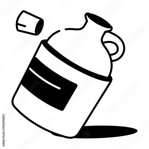 A drawing style icon depicting moonshine jug
