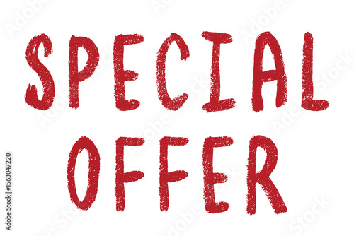 Special offer lettering Handwritten word Modern brush calligraphy Template for marketing ad, print, web, banner, poster, flyer Ink illustration