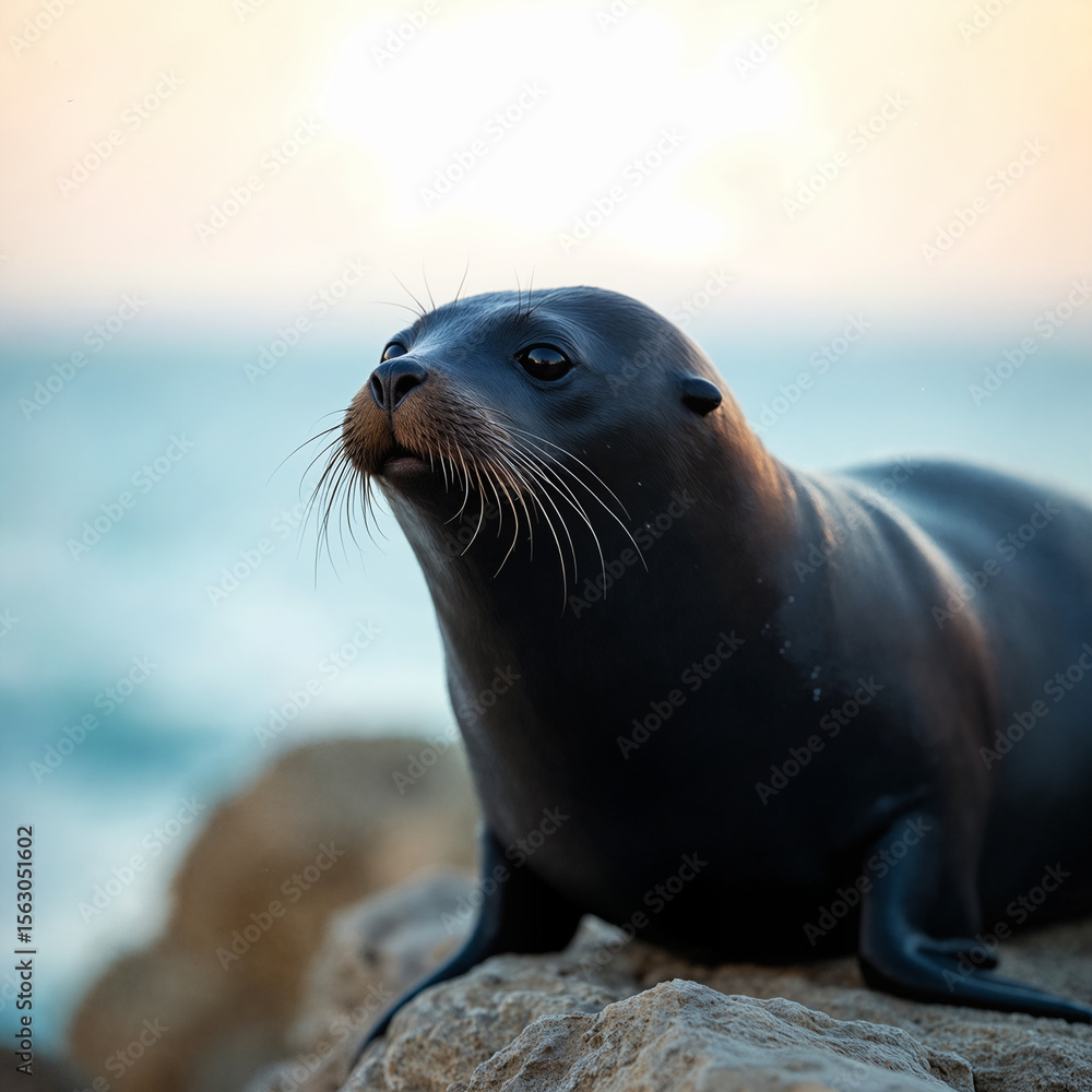 Obraz premium Sea Lion on Coastal Rocks