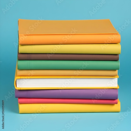 Wallpaper Mural A vibrant stack of colorful books, perfect for art and education, isolated on white Torontodigital.ca