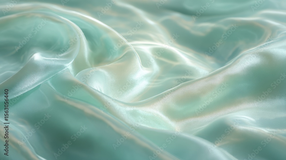 Obraz premium Elegant flowing cloth background in mint green