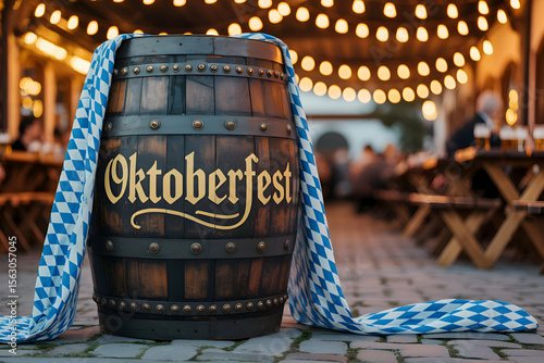 Celebrate Oktoberfest with lively gatherings and traditional decor at a charming outdoor venue Generative AI
