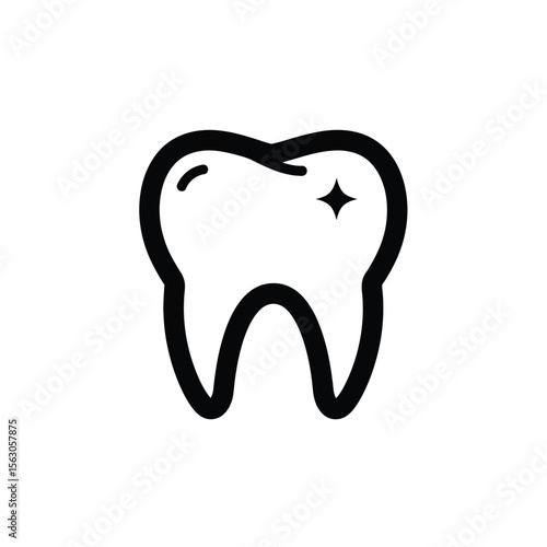 A clean human tooth icon for dental health and medical care