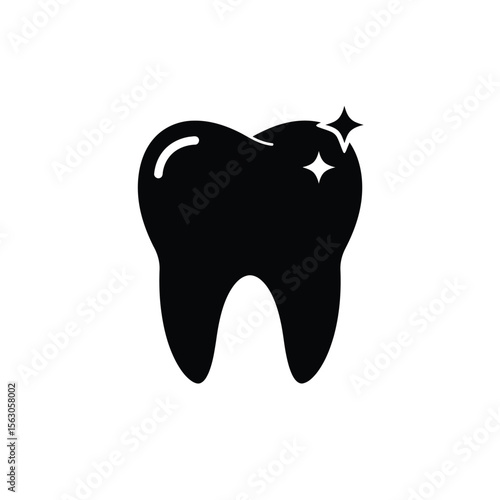 A vector icon of a human molar tooth symbolizing dental health and hygiene