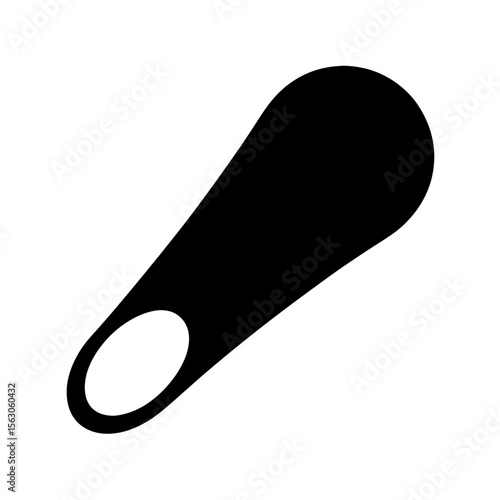 Stylized silhouette of a modern bottle opener with a sleek design