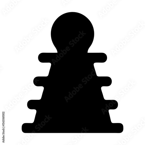Black silhouette of a chess pawn on a plain white background