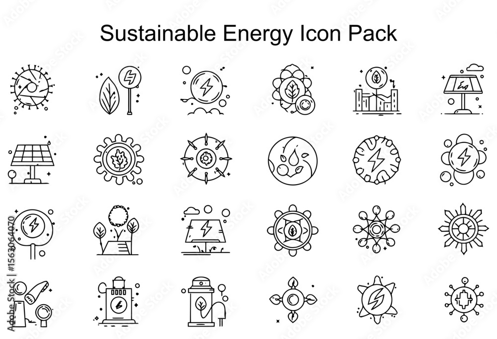 Obraz premium Sustainable Energy Icon Pack