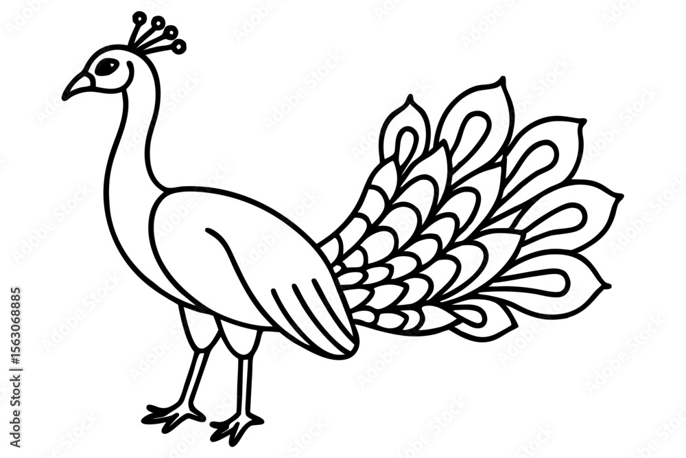 Naklejka premium Royal Peacock Sketch