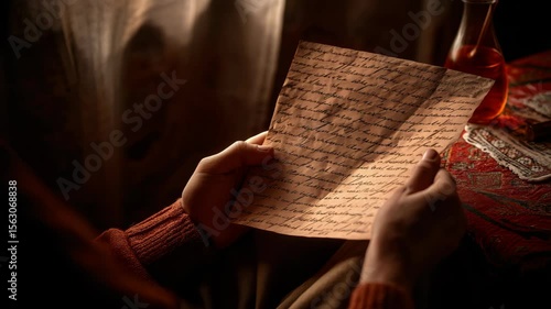 Person holding an old handwritten letter