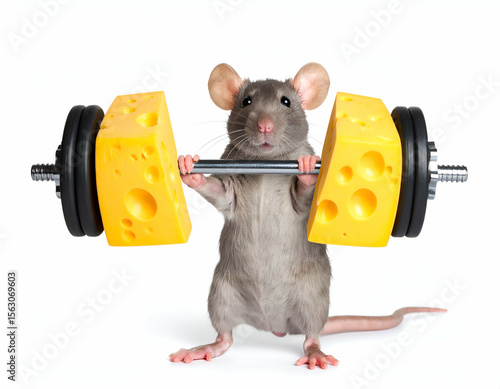 Mighty Mouse Cartoon Fitness Fun with Cheese Barbell