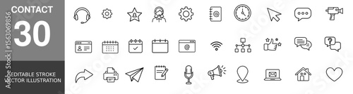 Contact Icon Vector Illustration Set