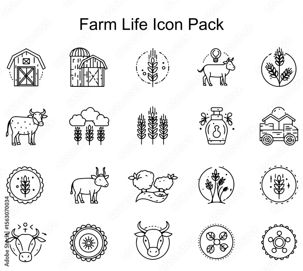 Obraz premium Farm Life Icon Pack