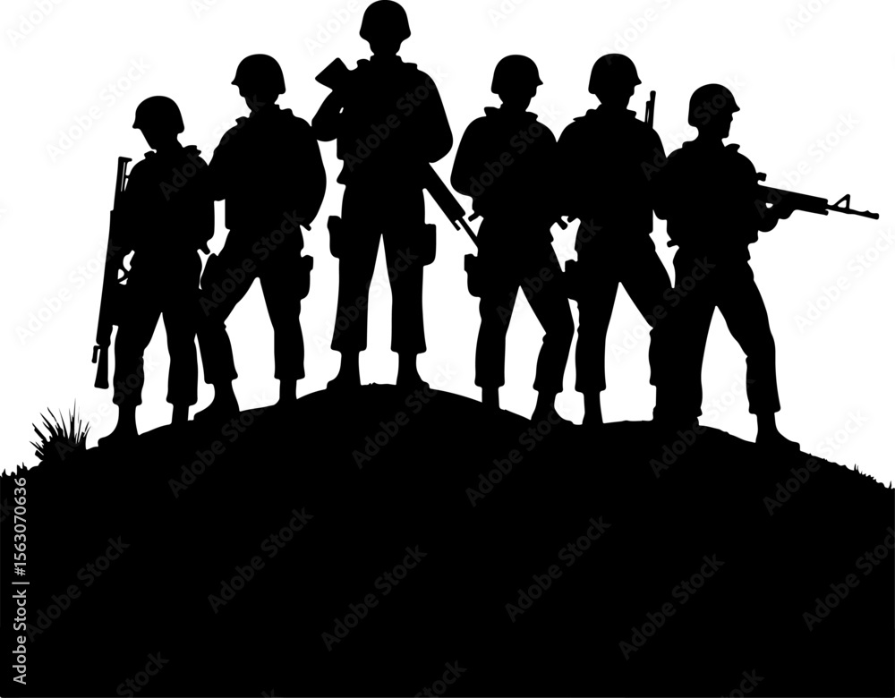Fototapeta premium American military, soldiers, helicopter, army, special forces, vector bundle