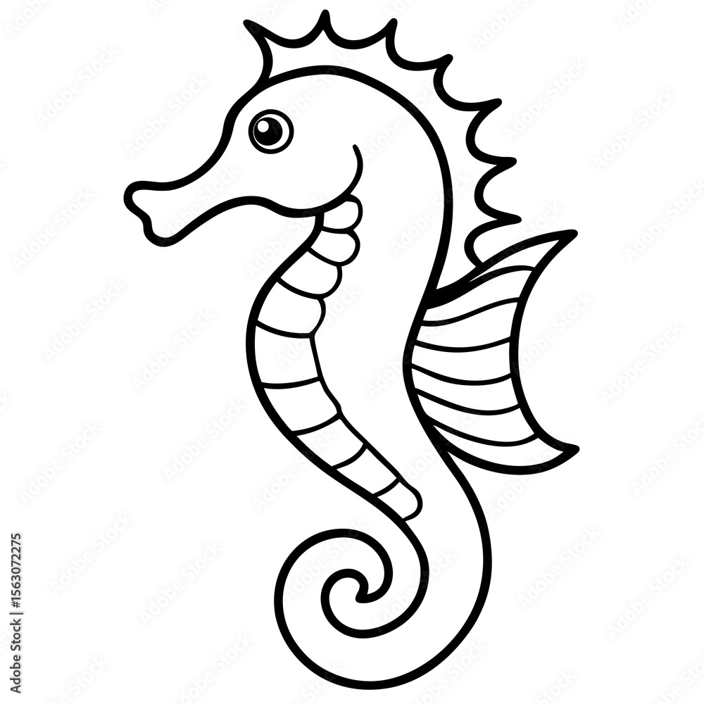 Fototapeta premium Seahorse Silhouette Vector