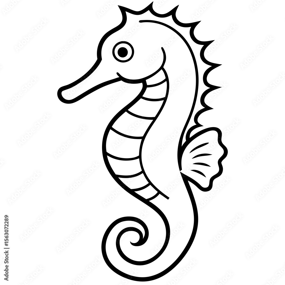 Fototapeta premium Seahorse Silhouette Vector