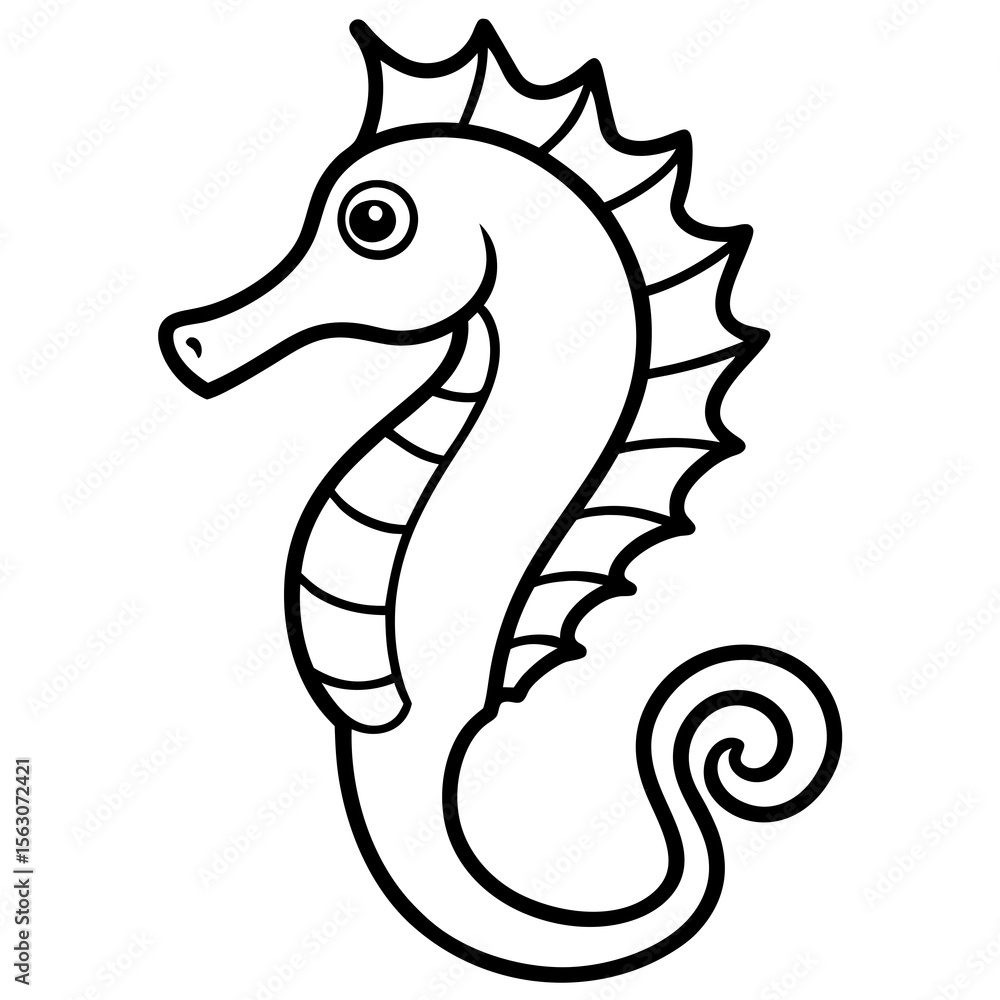 Fototapeta premium Seahorse Silhouette Vector