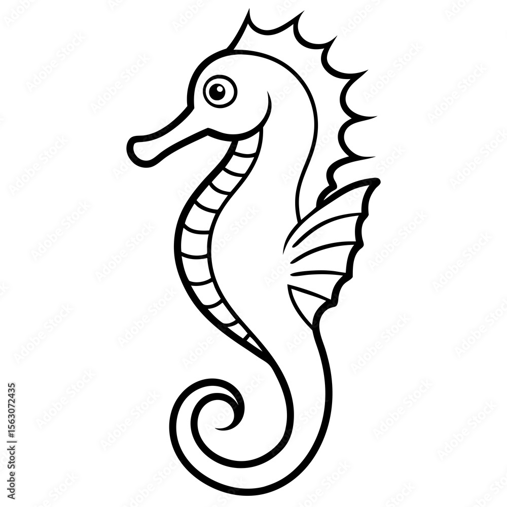 Fototapeta premium Seahorse Silhouette Vector