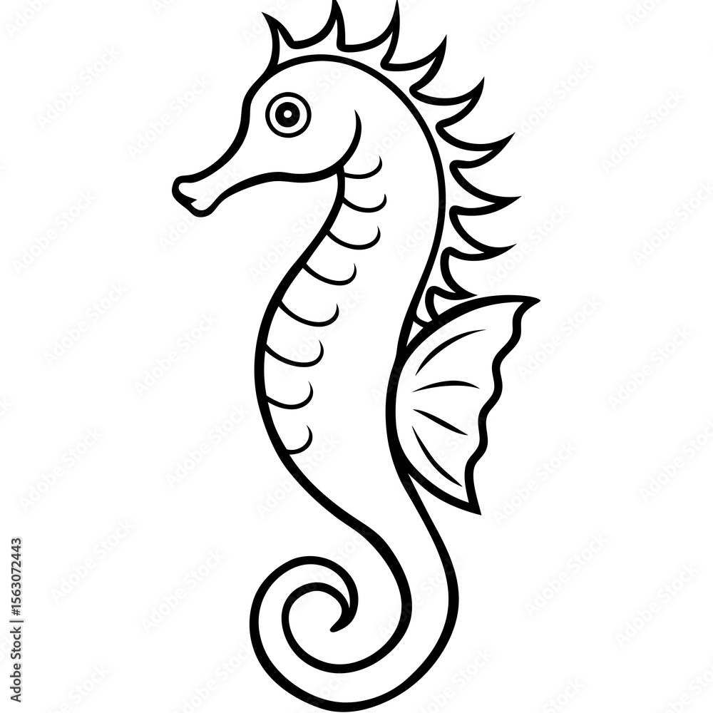 Fototapeta premium Seahorse Silhouette Vector