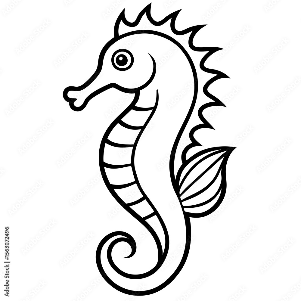Fototapeta premium Seahorse Silhouette Vector