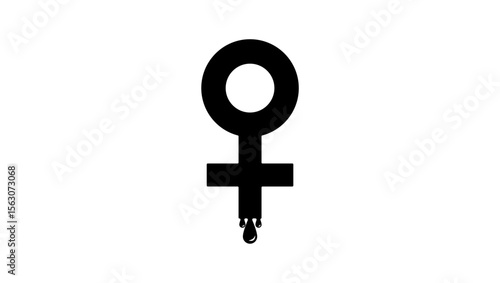 menstruation symbol, black isolated silhouette
