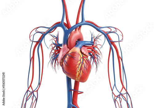 Educational Illustration of the Cardiovascular System
