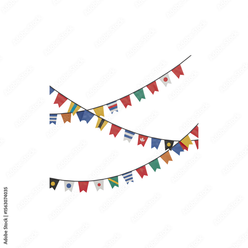 Obraz premium Colorful hanging flags and decorations for Indian festivals
