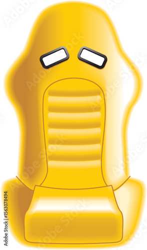 Yellow Racing Car Seat Vector – Sport Bucket Seat Illustration