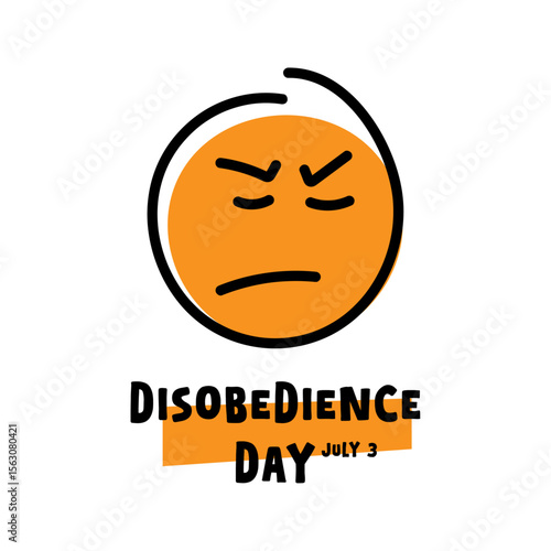 Disobedience Day. July 3. Flat design vector. White background. Banner, card, background.