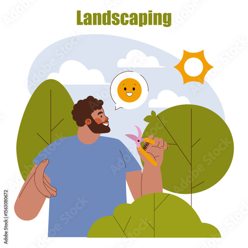 Horticulture. Flat Vector Illustration