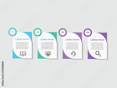 Vector infographic label template with icons. 4 options or steps. Infographics for business concept. Can be used for info graphics, flow charts, presentations, web sites, banners, printed materials.