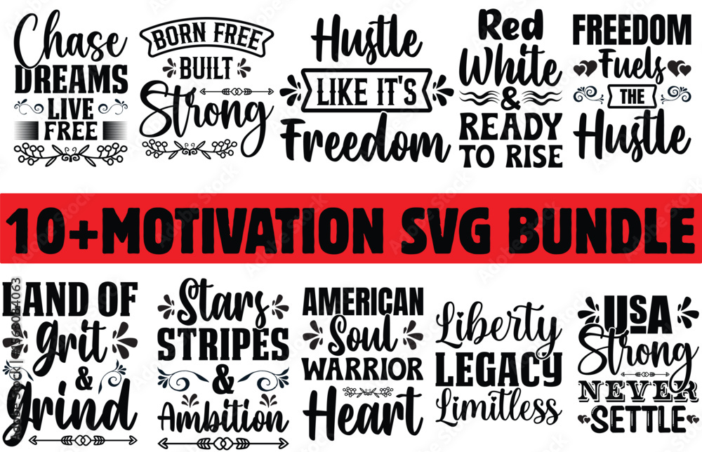 Fototapeta premium A comprehensive bundle featuring inspirational quotes and motivational typography in svg format designed for creative projects.