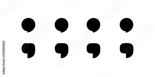 Explore punctuation marks set of comma and apostrophe for graphic design use