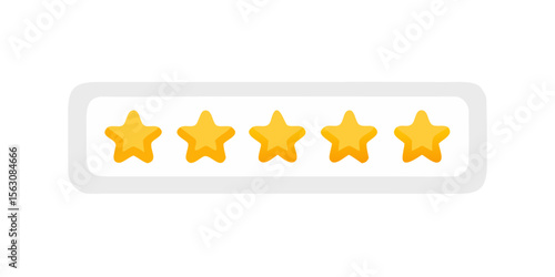 Five star rating vector graphic for customer feedback and review illustration