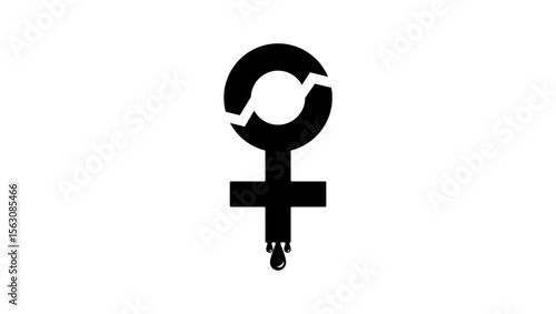 menstrual cycle symbol, black isolated silhouette