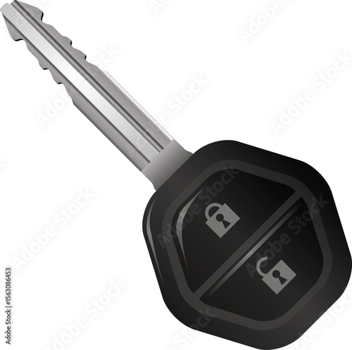 Modern Car Key Vector with Lock and Unlock Buttons