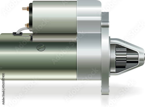 Car Starter Motor Vector – Vehicle Engine Start Component