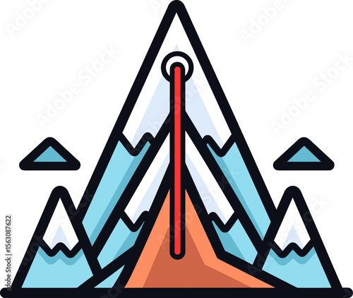 Majestic Mountain Peak Vector Illustration for Nature Enthusiasts